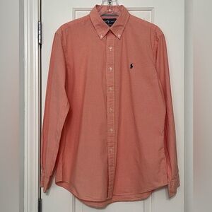 Lightweight 100% Cotton Ralph Lauren Blue Label. Orange & white mini ck. Size L.
